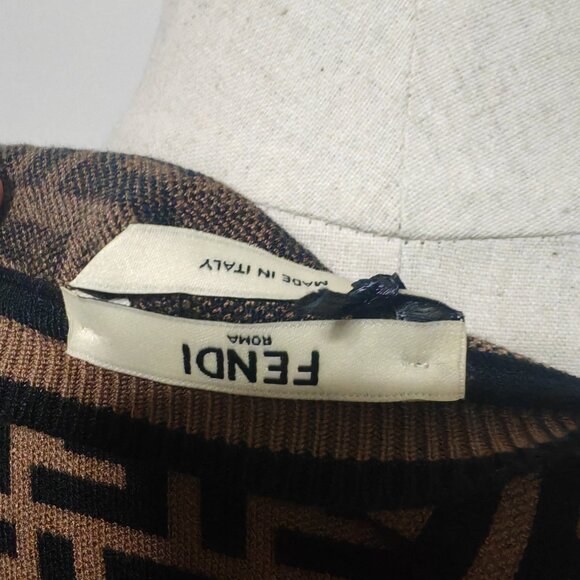 Fendi brand knitted jacquard dress with printed pattern - Picture 10 of 11